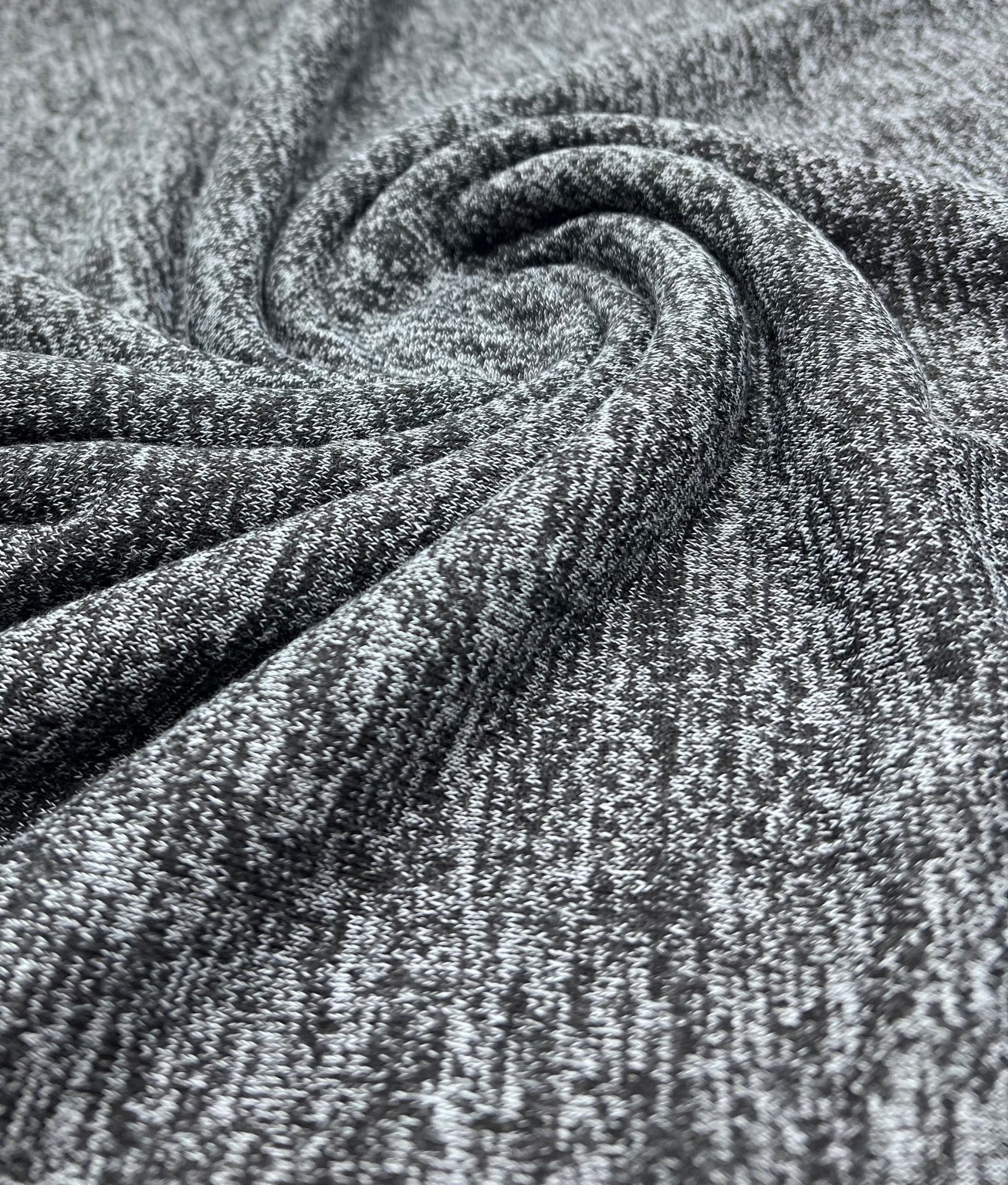 Charcoal Melange Knit Stretch Fabric - T9 Fabrics